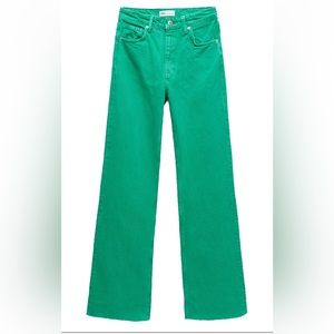 Zara Solid Green Jeans